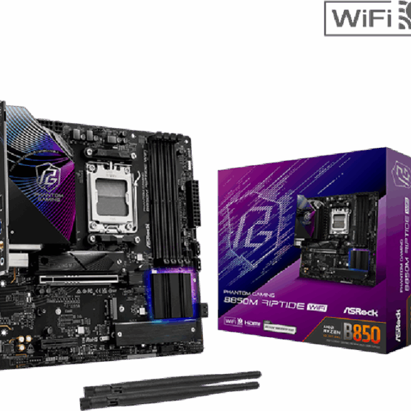 ASROCK B850M RIPTIDE WIFI (AM5, AMD B850, DDR5, USB3.2 TYPE-C, SATA3)