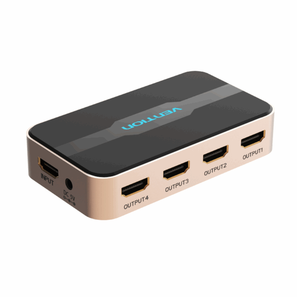 VENTION HDMI 2.0 SPLITTER (SUPPORT UP TO 4K RES) BLACK 1 IN 4 OUT