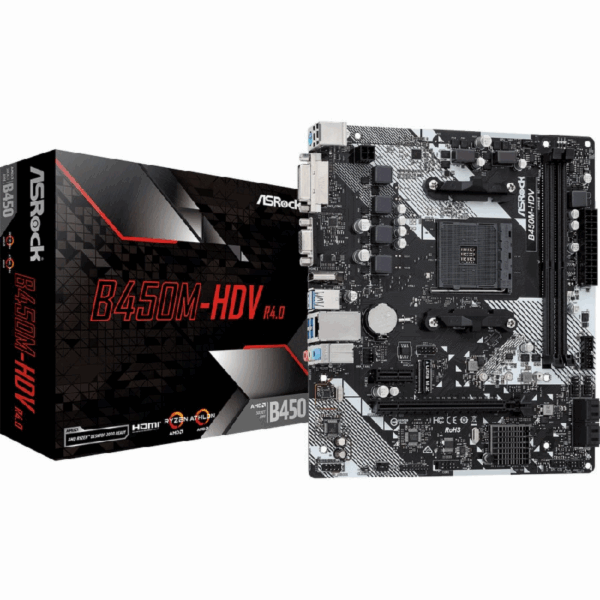 ASROCK B450M-HDV R4.0 (AM4, DDR4, USB3.1, SATA3)