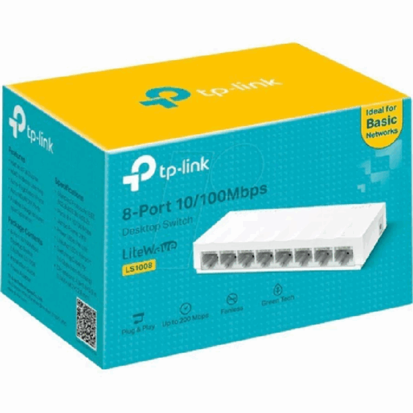 TPLINK TL-LS1008D SWITCH 8 PORT 10/100 (ABS)