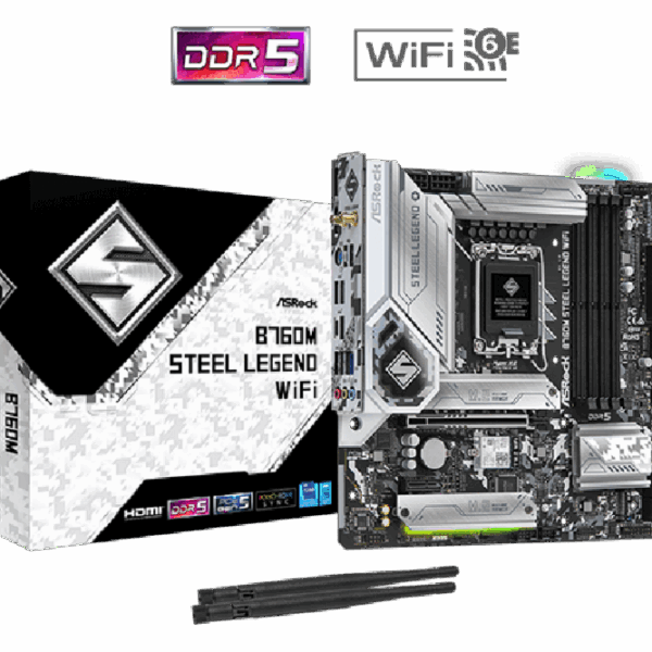 ASROCK B760M STEEL LEGEND WIFI (LGA1700, B760, DDR5, USB3.2 TYPE-C, SATA3)