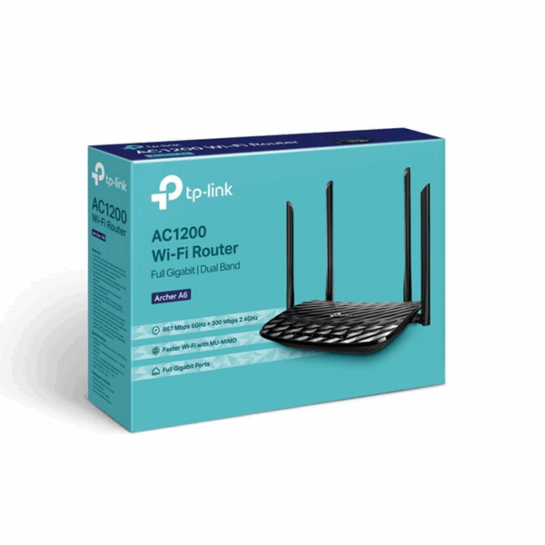 TPLINK ARCHER A6 AC1200 WIRELESS MU-MIMO GIGABIT ROUTER