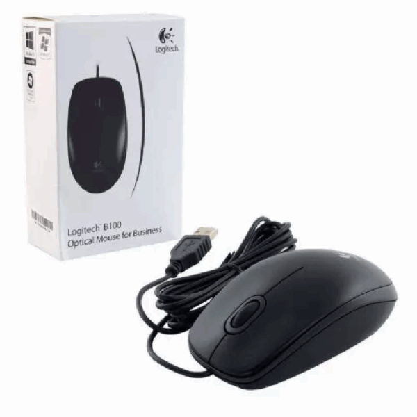 LOGITECH B100 OPTICAL MOUSE USB - BLACK