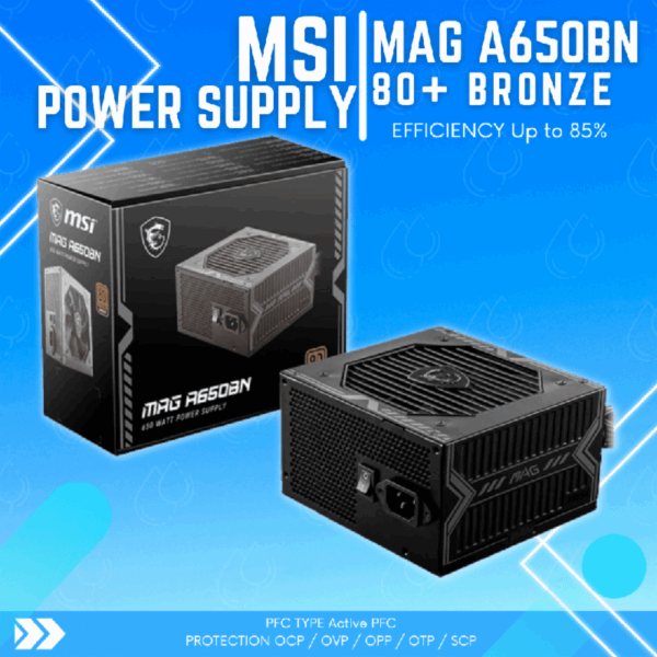 MSI MAG A650BN PSU 650 WATT 80+ BRONZE