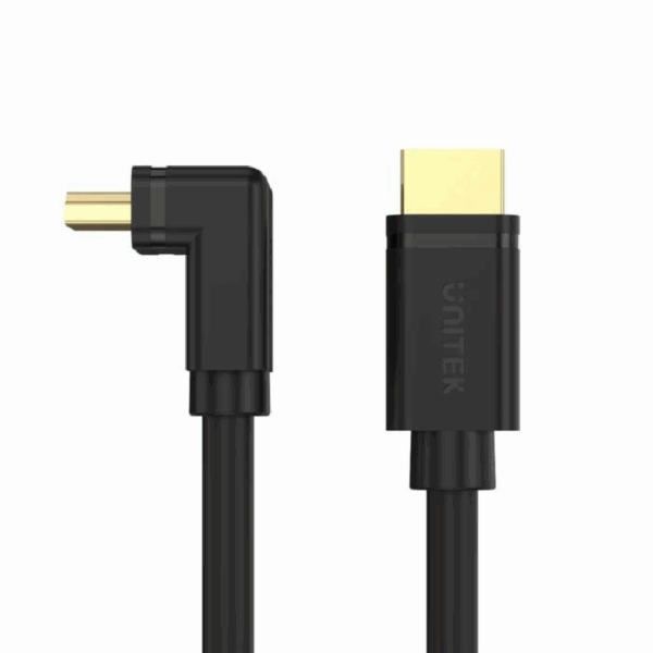 UNITEK HDMI CABLE 4K 60HZ 2.0 RIGHT ANGLE 2M